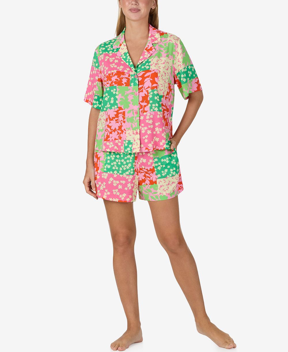 Sanctuary Women's Notch Collar Top and Mid-Rise Boxer Shorts, 2-Piece Set