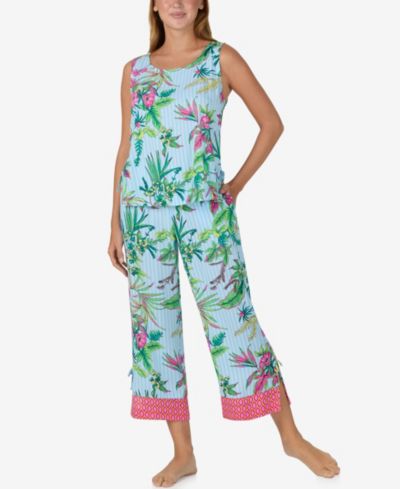 Sanctuary Women's Sleeveless Cami Top and Crop Pant, 2-Piece Pajama Set