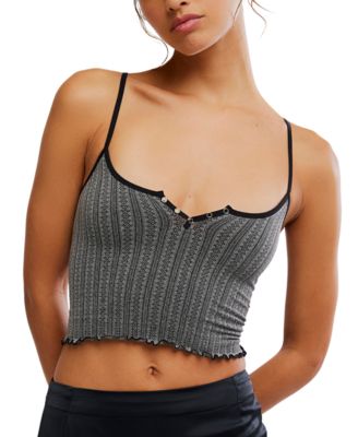 Free People Women's Snap Into it Henley Crop Top