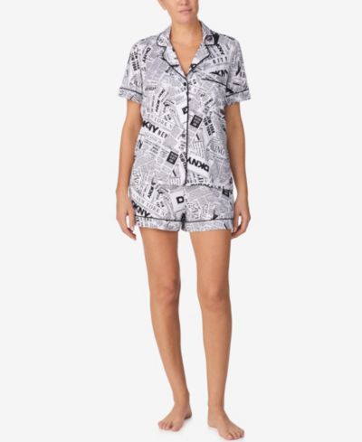 Комплект из 2 предметов DKNY Women's Sleepwear: топ с коротким рукавом и шорты