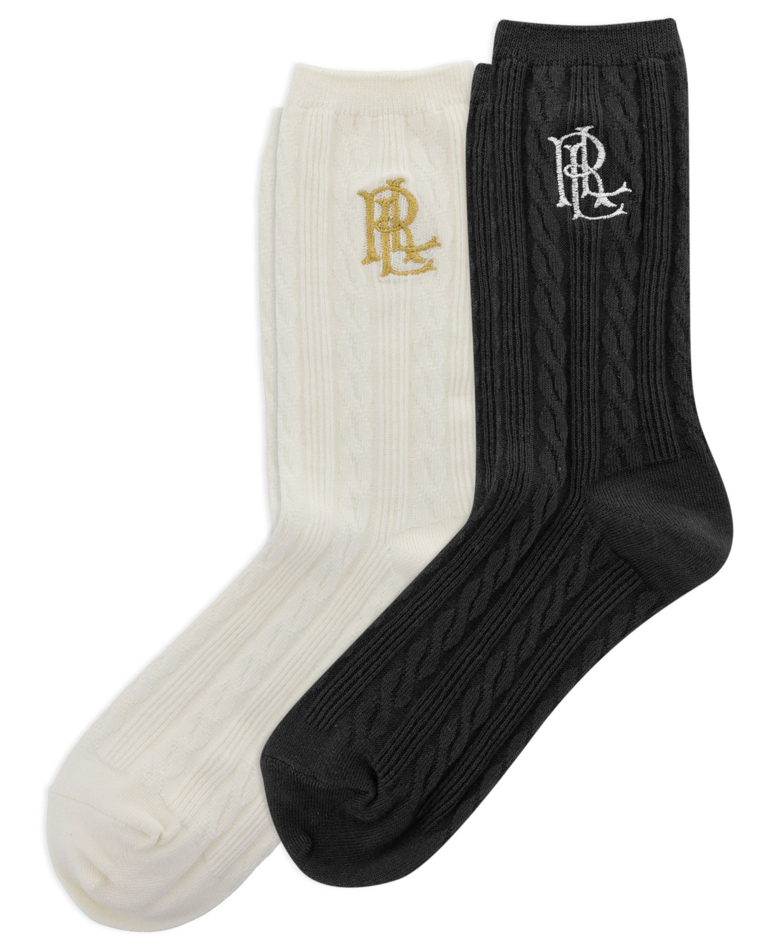 Lauren Ralph Lauren Women's Cable Knit Socks, 2-Pack