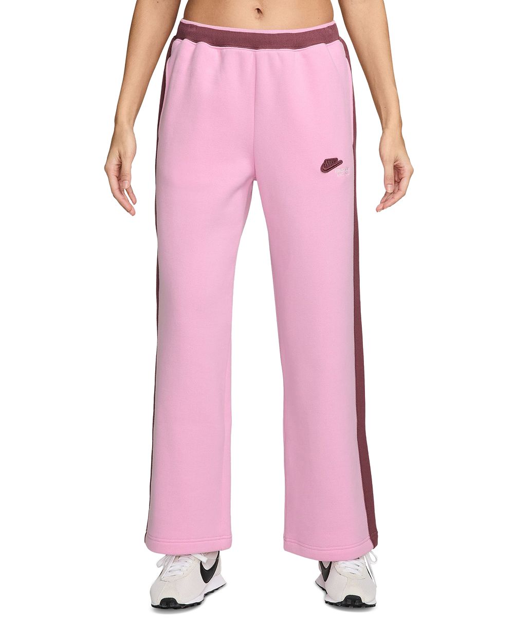 Nike Women's Studio Fleece Mid-Rise Track Pants