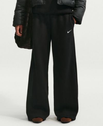 Nike Women's Studio Fleece Medium Weight Mid-Rise Wide-Leg Pants