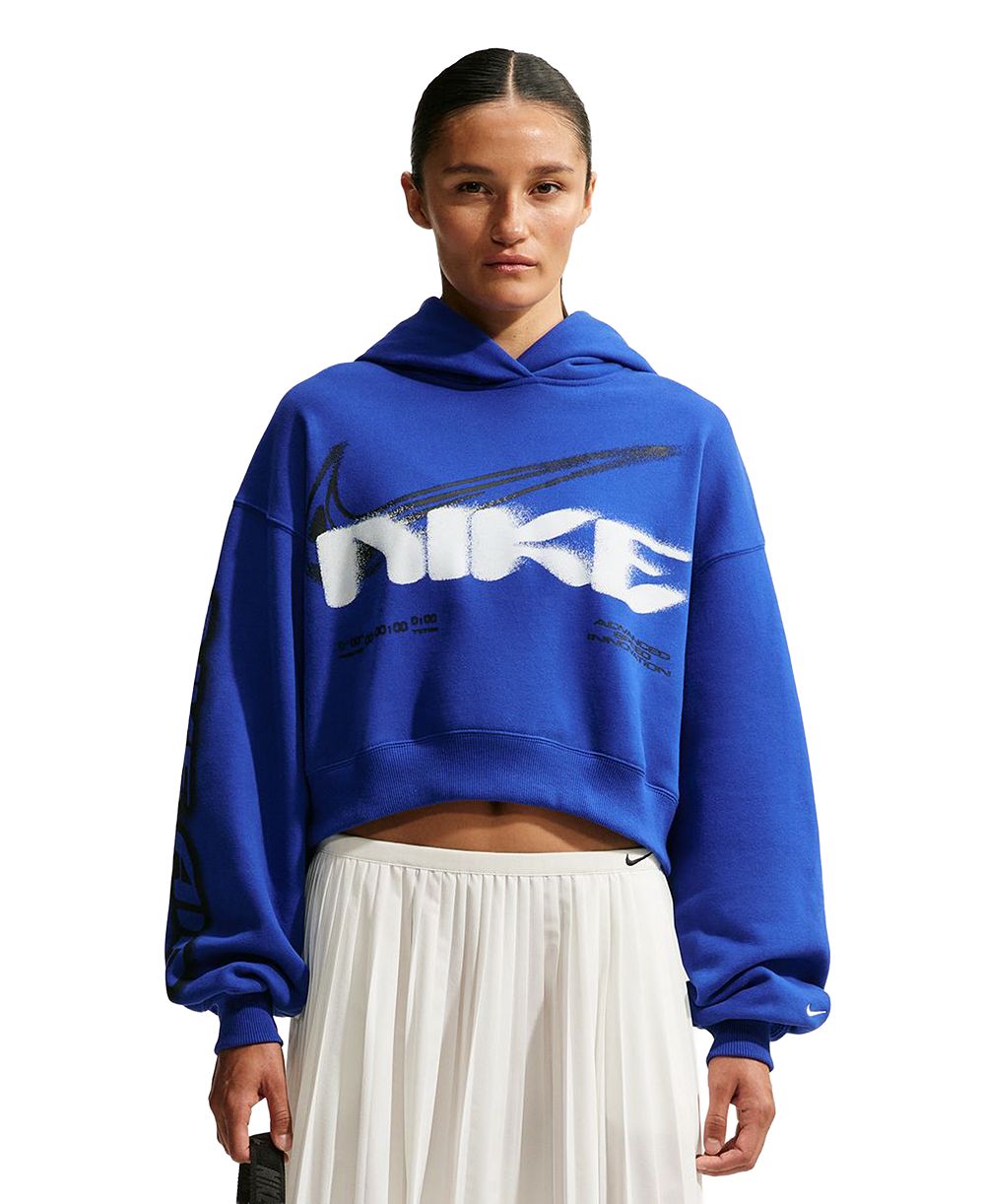 Nike Women's Studio Fleece Cropped Oversized Pull-On Hoodie
