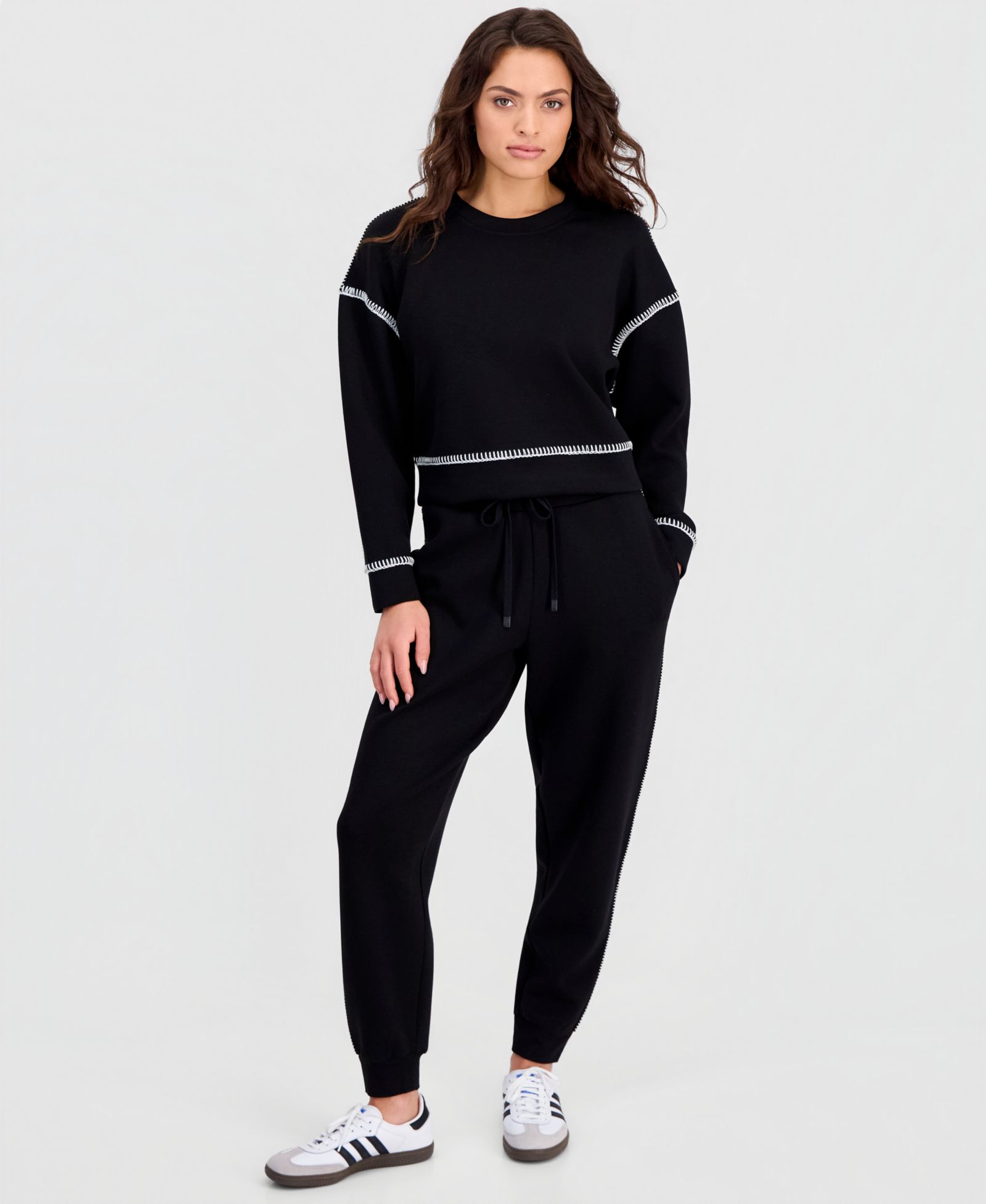 And Now This Petite Whipstitch Scuba Crewneck Top, Macy's Exclusive