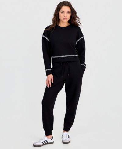 And Now This Petite Whipstitch Scuba Crewneck Top, Macy's Exclusive