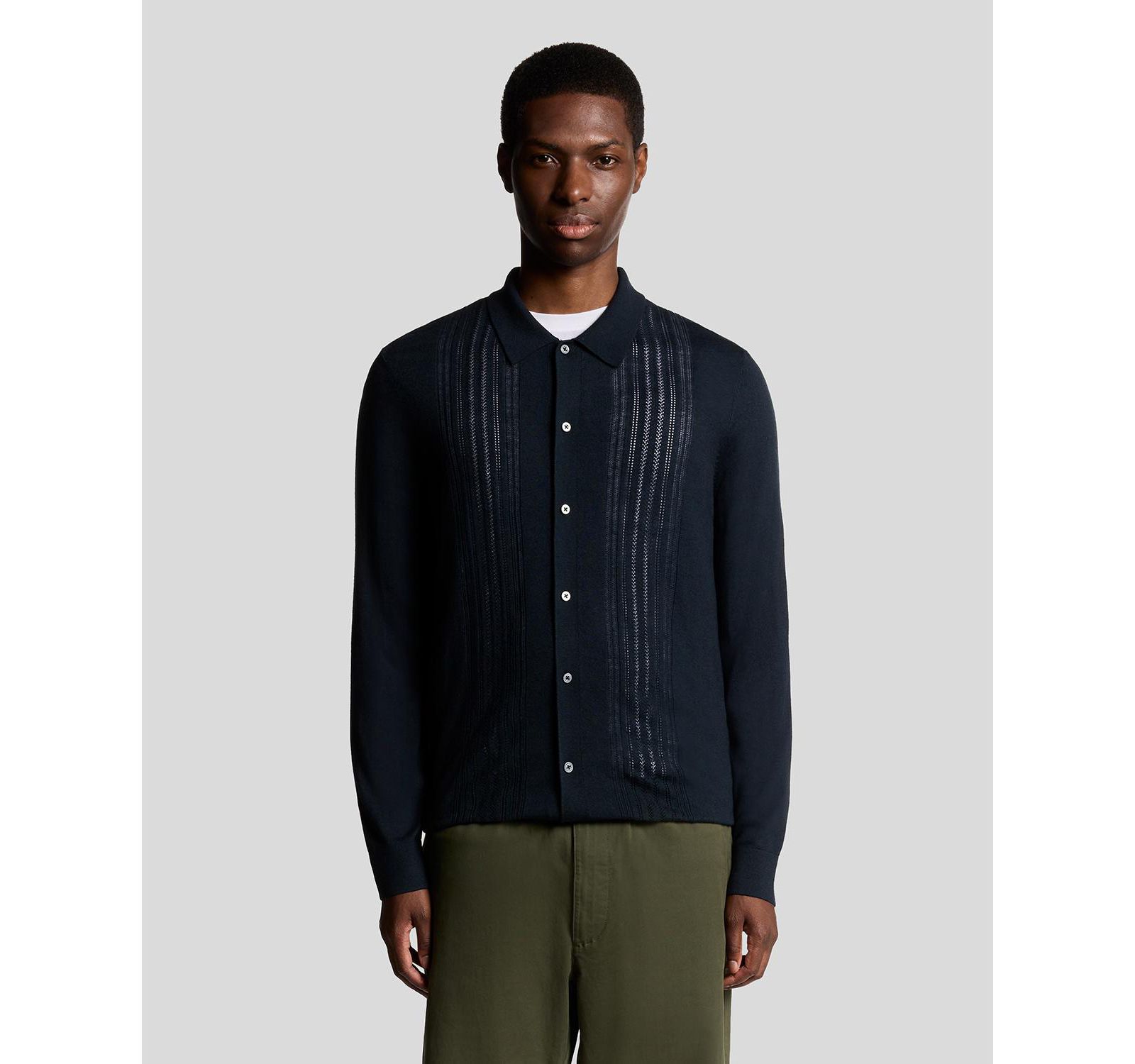 Мужская рубашка Lyle & Scott Long Sleeve Cable Knitted