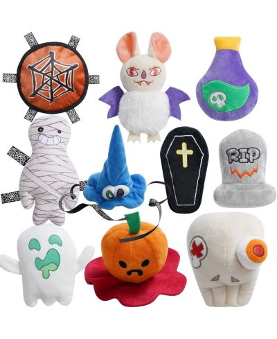Набор мягких пищащих игрушек для собак Nocciola Halloween, 10 штук, плюшевые игрушки для праздника, подарки для маленьких и средних собак