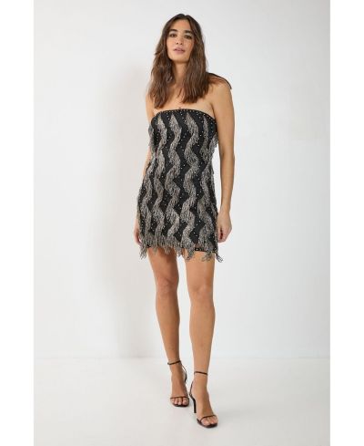 Nasty Gal Women's Tassel Embellished Bandeau Mini Dress