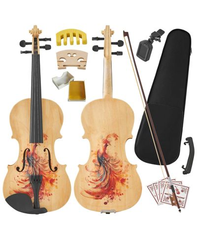 Yescom Peacock Handcrafted Full Size 4/4 5-Piece Violin Set, 14 Years & Up