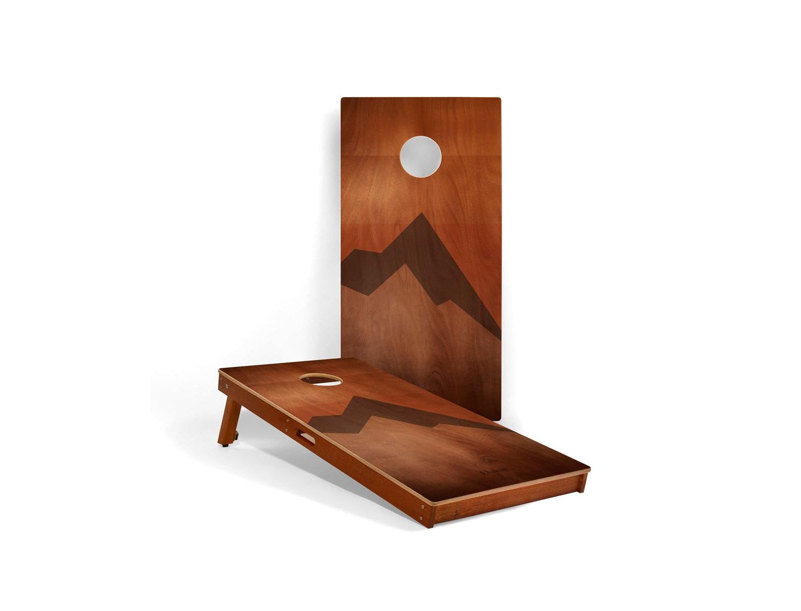 Elakai 2x4 Retro Mahogany Cornhole Boards with Collapsible Legs, 2-Piece Set, Ages 14+