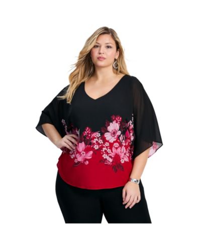 Женская блузка Plus Size Avenue Love Story Overlay