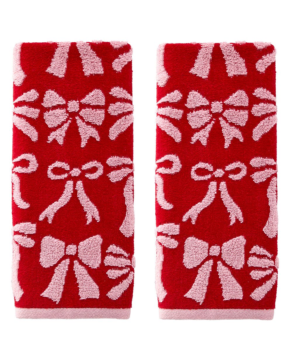 SKL Home Bow Jacquard Hand Towel, Set of 2