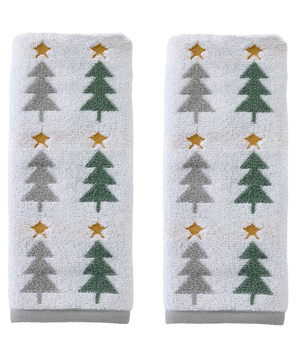 SKL Home Multi Tree Jacquard Hand Towel, Set of 2