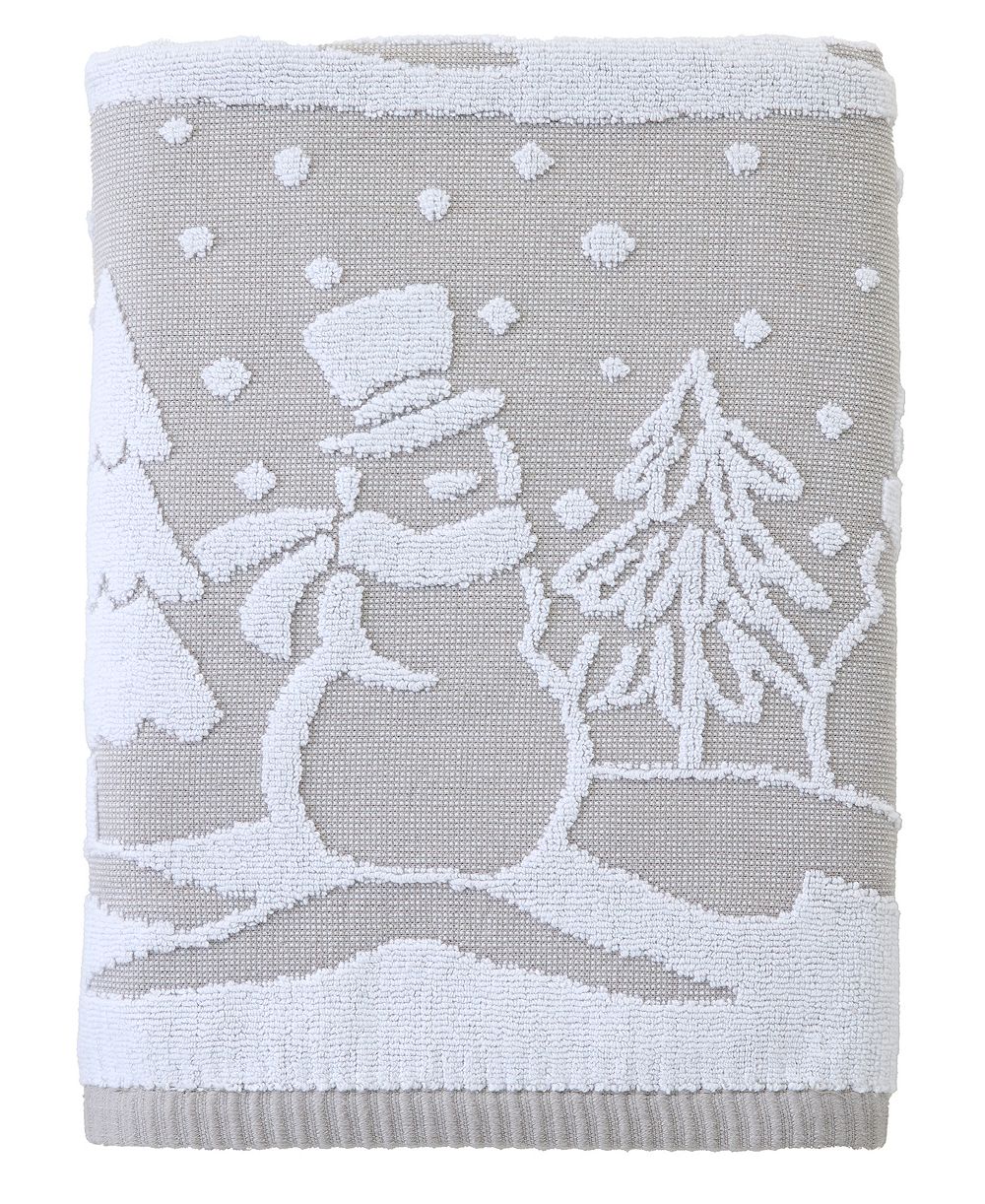 SKL Home Scenic Snowmen Jacquard Bath Towel, 27" x 50"