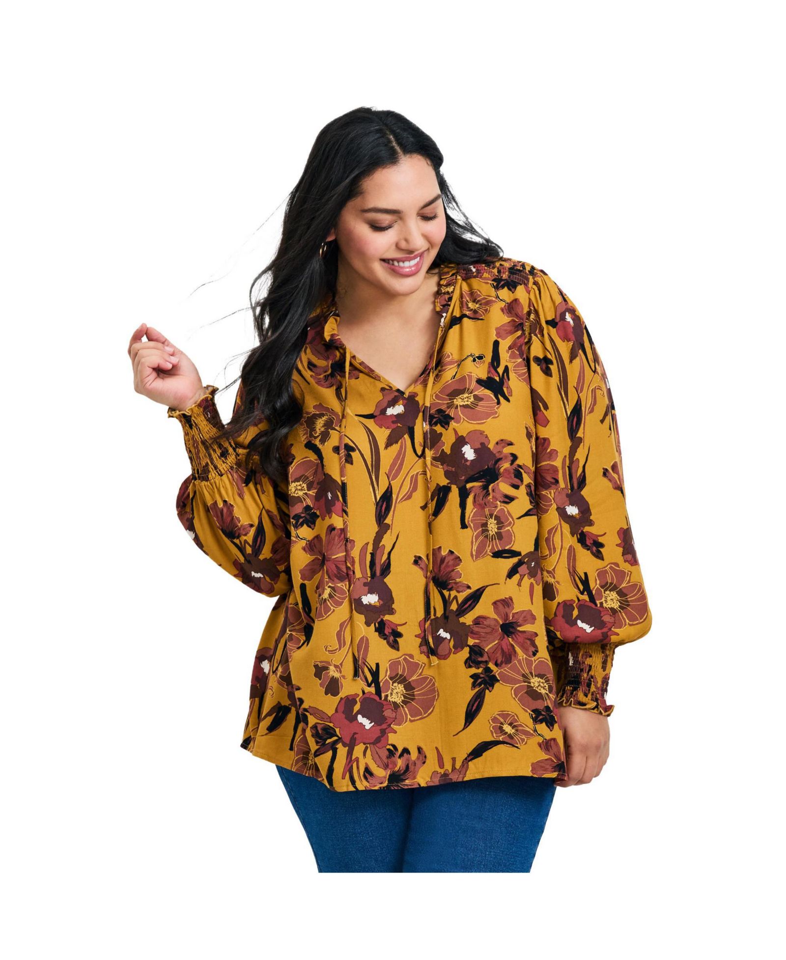 Женская блузка Avenue Plus Size Abby Blouson Sleeve