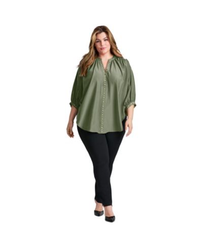 Avenue женская блузка Plus Size с отделкой пайетками и рукавами-буфами