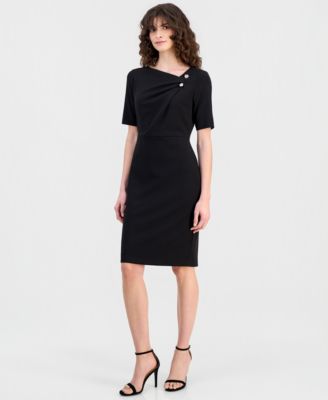 Женское платье Anne Klein с асимметричным вырезом и рукавом до локтя