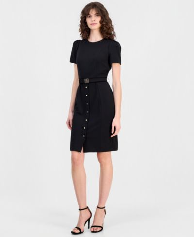 Женское вечернее платье Anne Klein с поясом и рукавами-фонариками