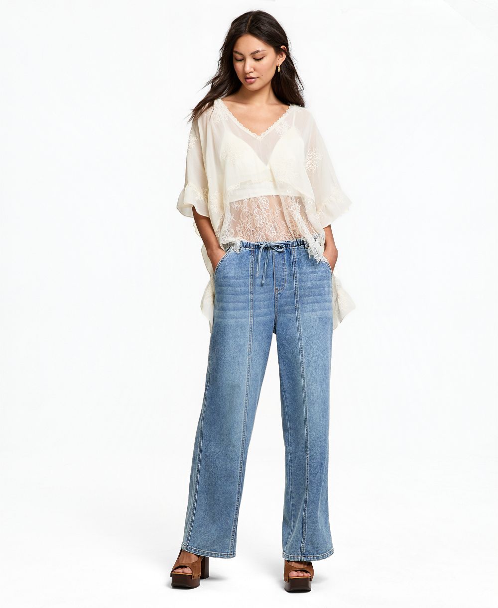Джинсы And Now This Petite Seamed Slouchy Tie-Waist