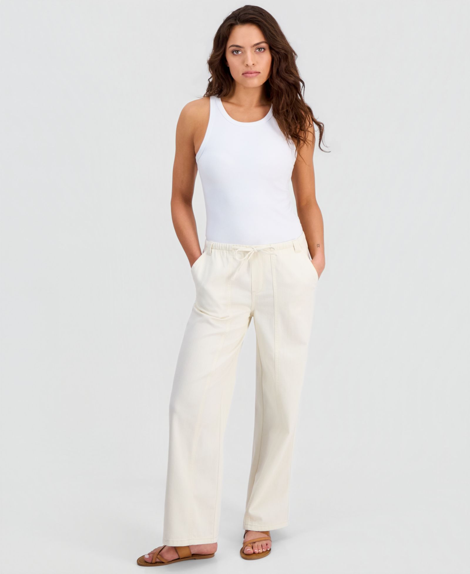 Джинсы And Now This Petite Seamed Slouchy Tie-Waist