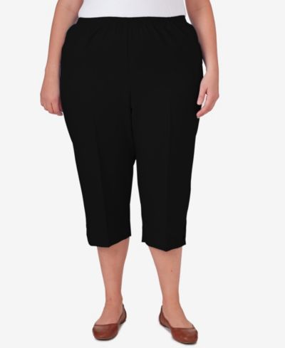 Alfred Dunner брюки капри Plus Size с классической застежкой на пуговицах и сборкой на талии