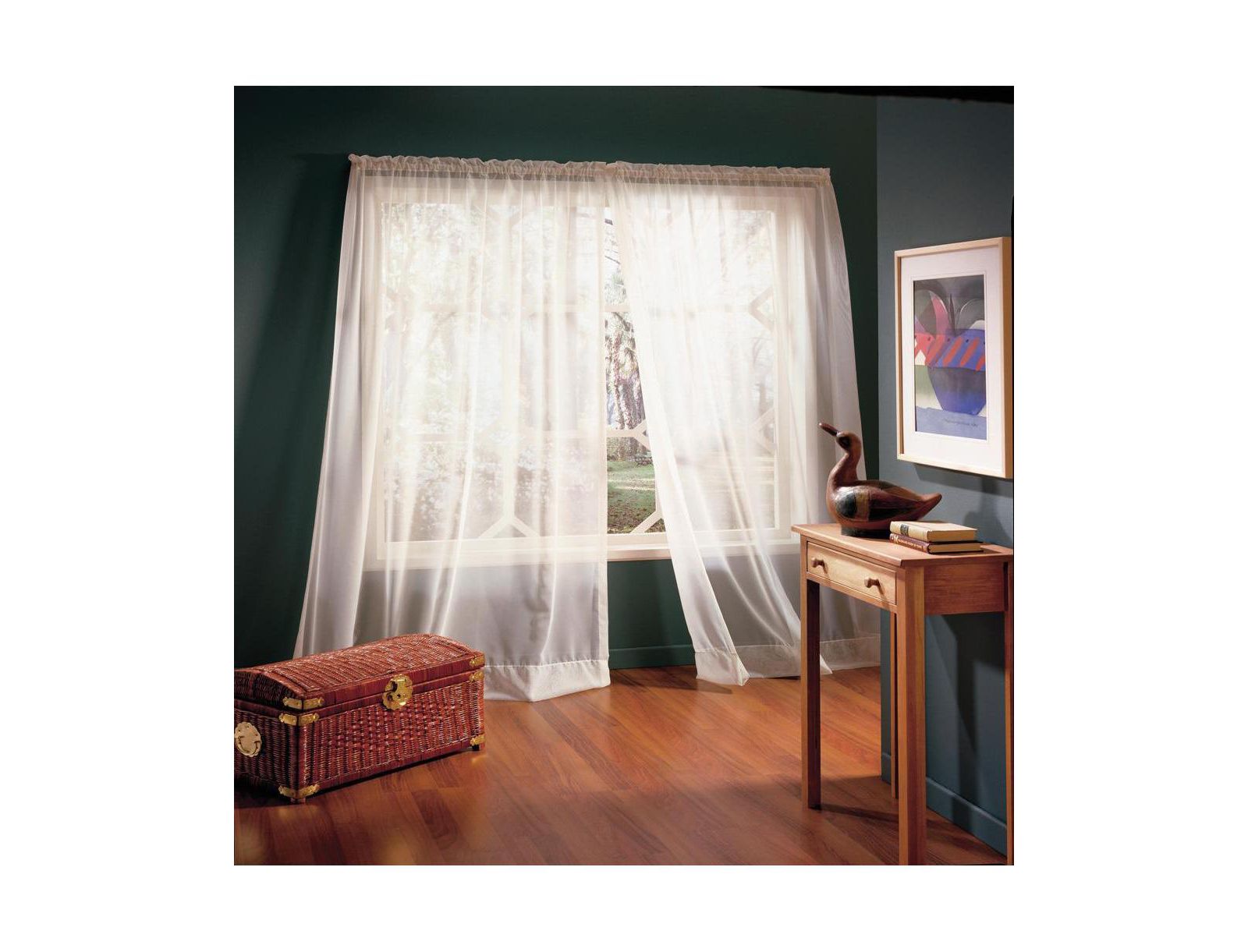 Habitat Rhapsody Voile Sheer Sheer Texture and Supple Drapeability Rod Pocket Light Filtering Curtain Panel, White
