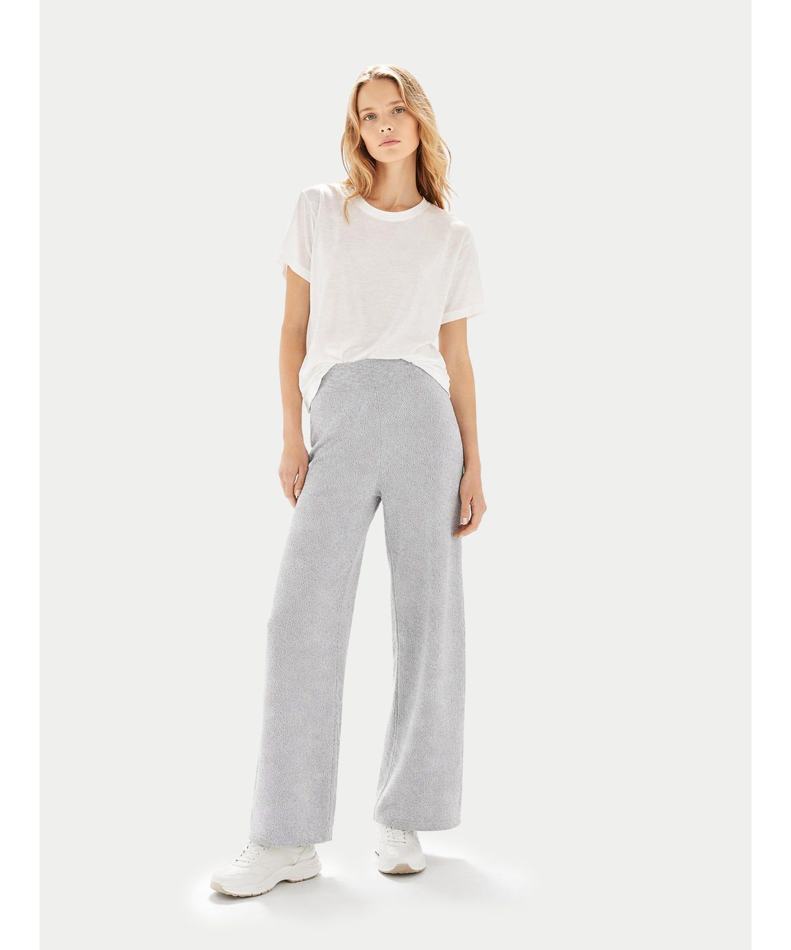 Gobi Cashmere Women's Wide-Leg Ajour Knit Cashmere Pants