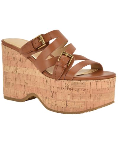 GUESS Women's Nailah Strappy High Platform Wedge Sandals