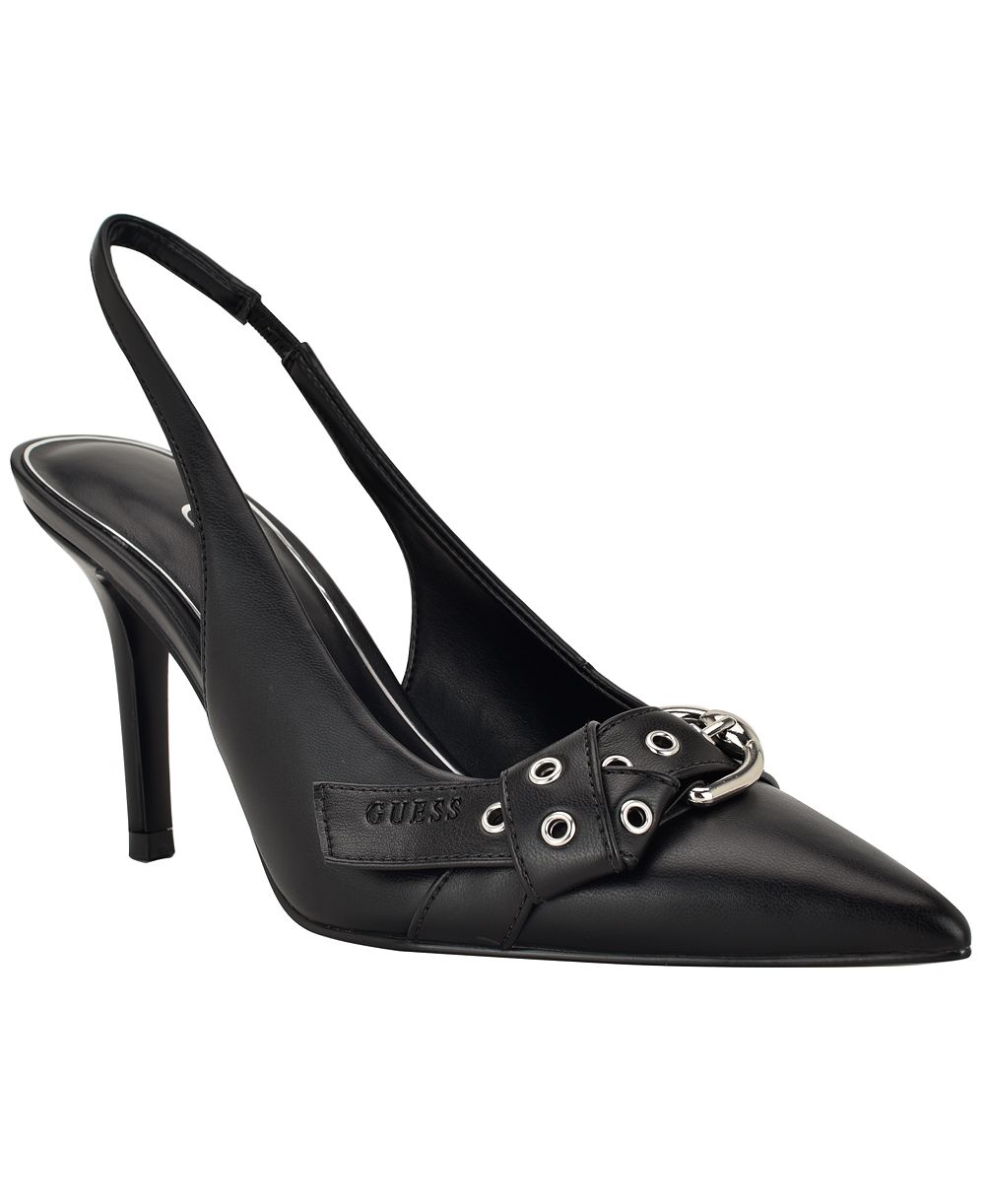 GUESS Women's Prissie Buckle Grommet Slingback Pumps