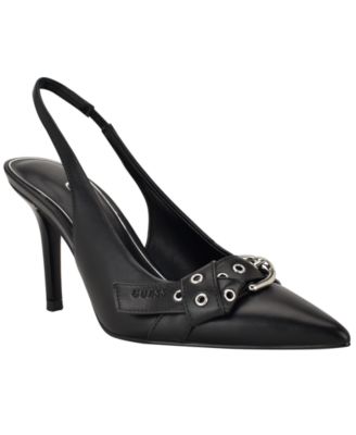 GUESS Women's Prissie Buckle Grommet Slingback Pumps