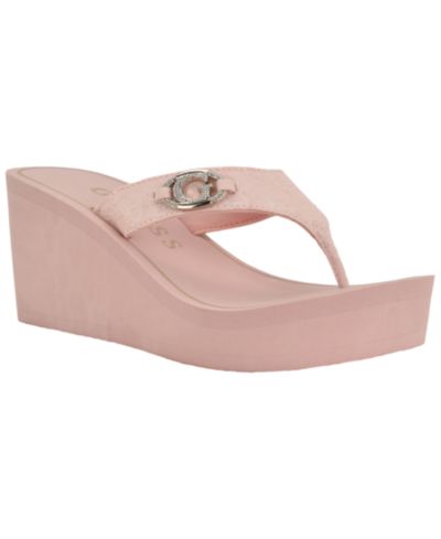 GUESS Women's Shai Embellished Logo Wedge Sandal
