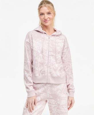 Puma женская толстовка с капюшоном и полной молнией из флиса с камуфляжным принтом ESS
