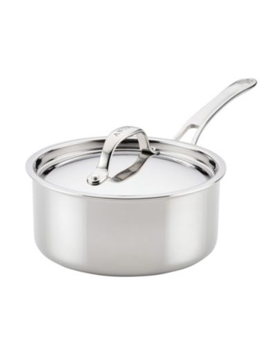 Anolon EverLast Stainless Steel Covered Tri-Ply Clad, 3-Qt. Covered Saucepan