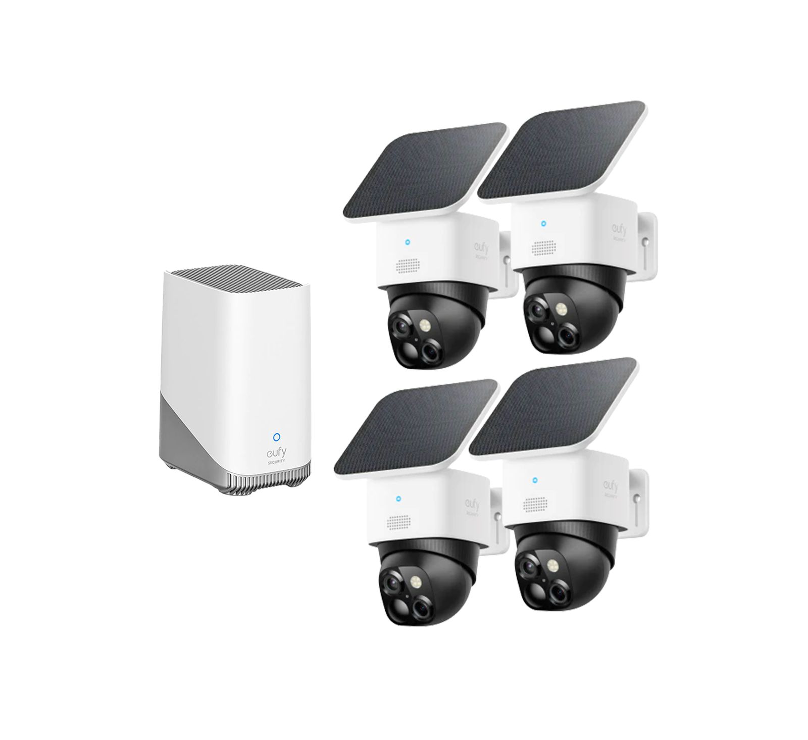 Eufy SoloCam S340 Outdoor Solar Wireless 360° 4-Camera Security System with HomeBase S380