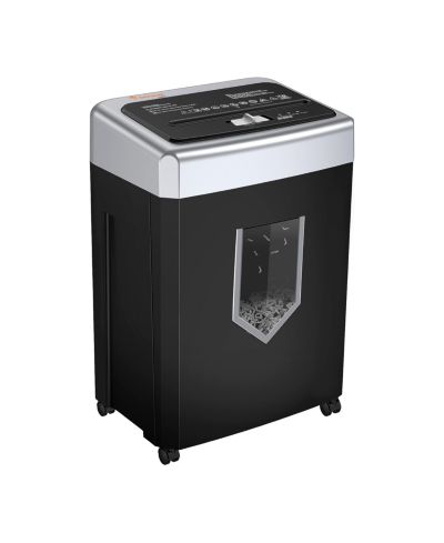 Bonsaii 15-Sheet Office Paper Shredder, 40-min run, Heavy-Duty, Crosscut, Anti-Jam, P-4 Security, Shreds Paper/CD/Cards, 5 Gal Bin