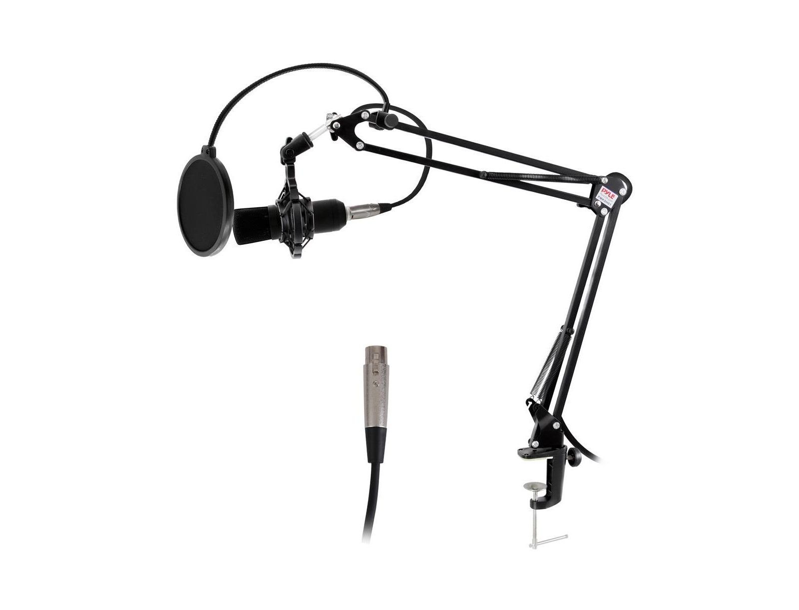 Настольная стойка для микрофона Pyle Adjustable Boom Arm с виброгасителем Black