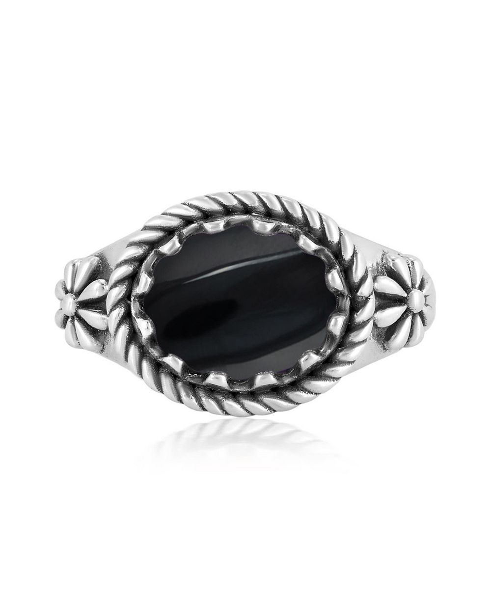 Кольцо American West Jewelry Sterling Silver Black Onyx East West, размер от 5 до 11
