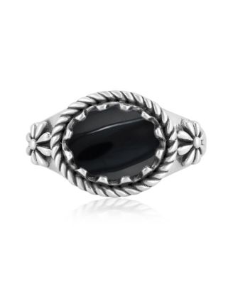 Кольцо American West Jewelry из стерлингового серебра с черным ониксом