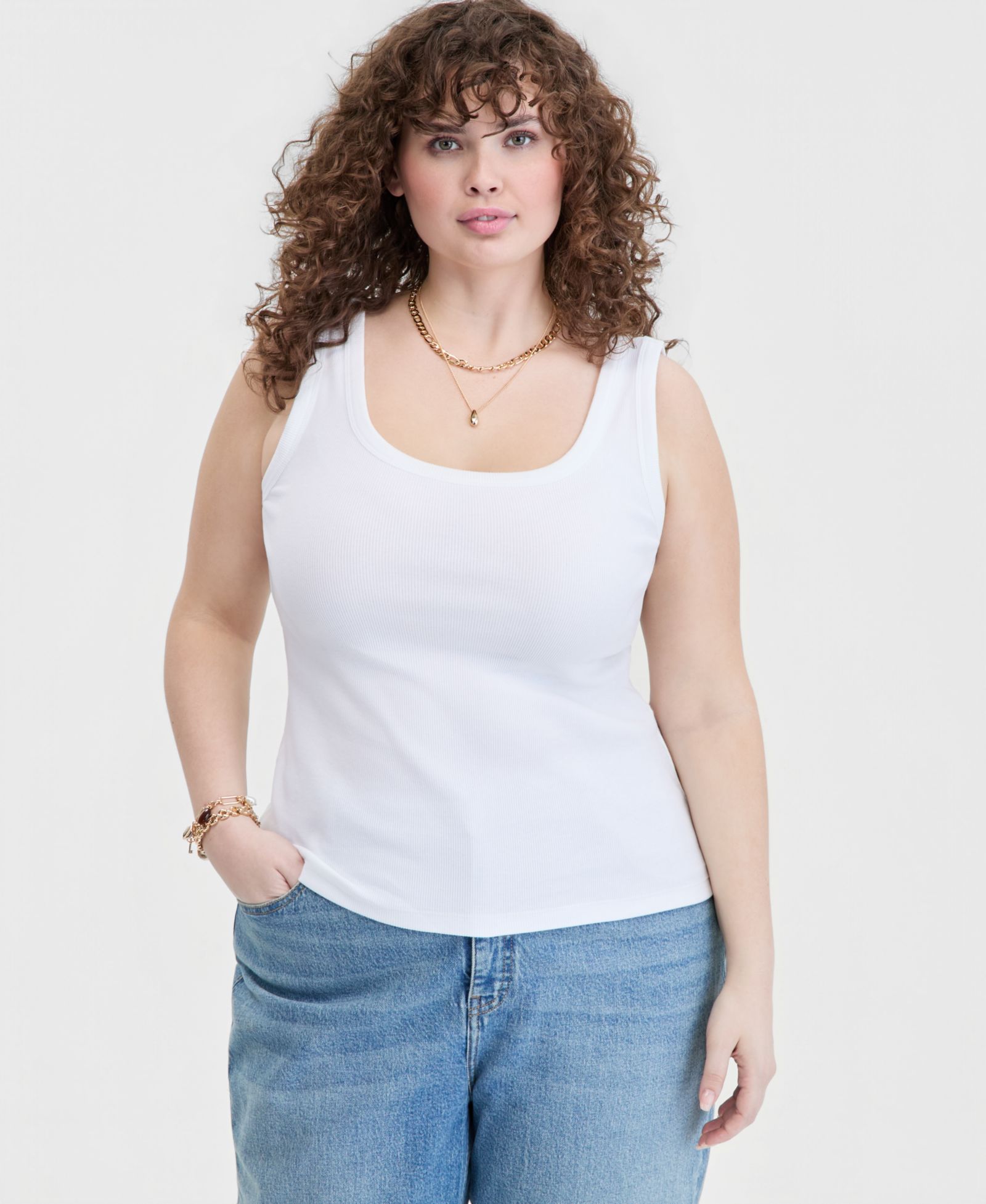 On 34th Trendy Plus Size Double Scoop-Neck Tank, Macy's Exclusive