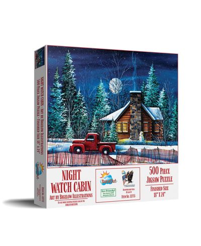 Sunsout Night Watch Cabin 500 Piece Jigsaw Puzzle, Ages 10+