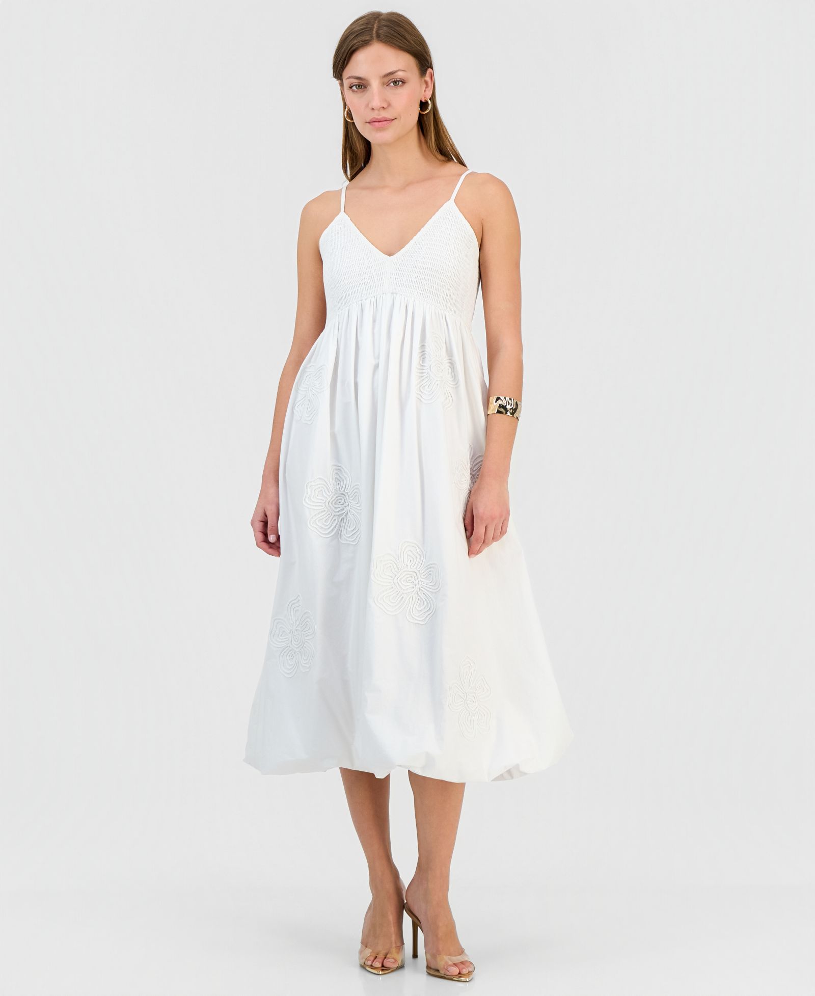 Платье I.N.C. International Concepts Petite Smocked-Bodice Bubble