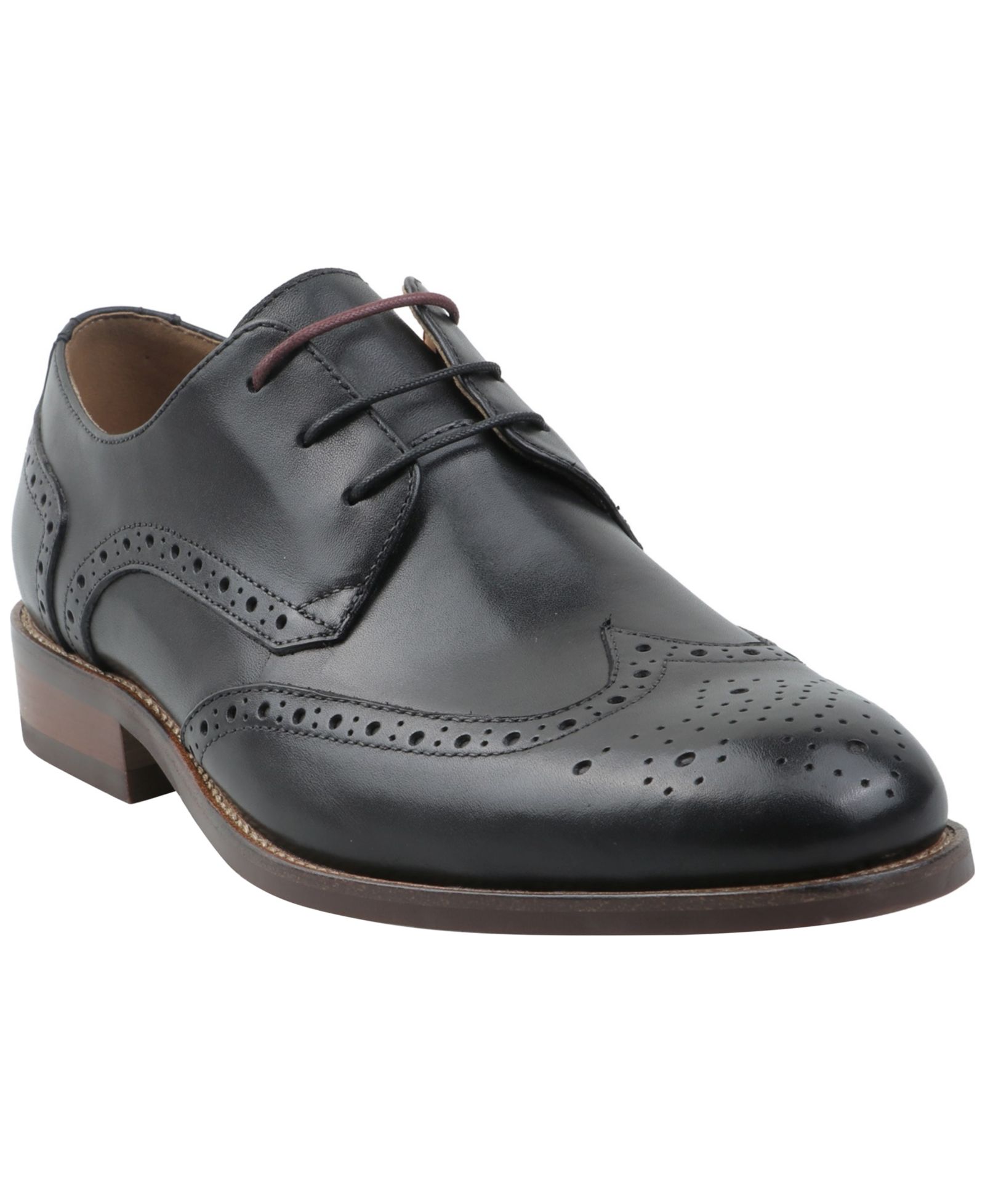 Bar III Men's Genuine Leather Wing-Tip Derby Dress Shoes