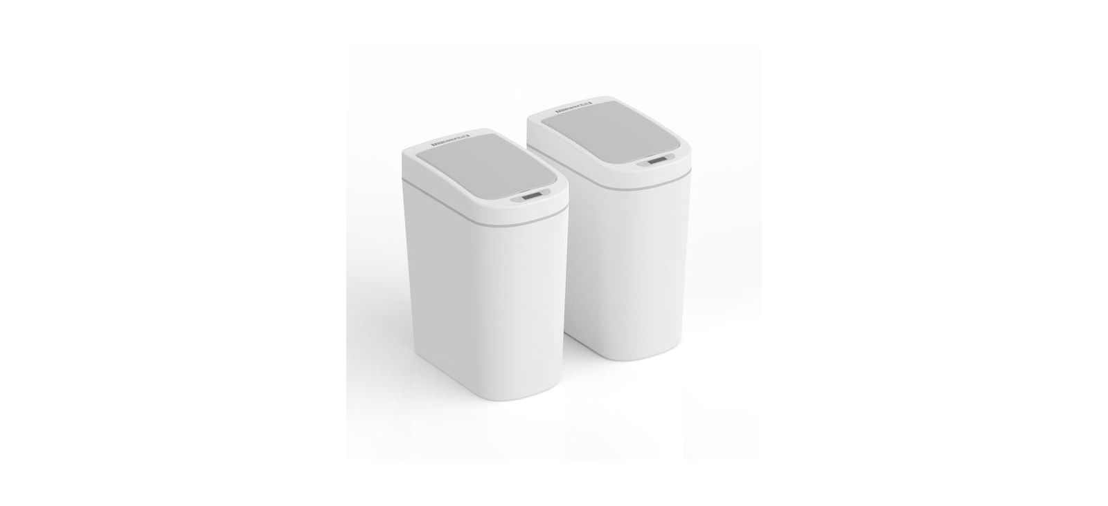 NINESTARS 2 Pack of 1.85 Gallon Trash Bin ABS Slim Bathroom Motion Sensor Trash Can