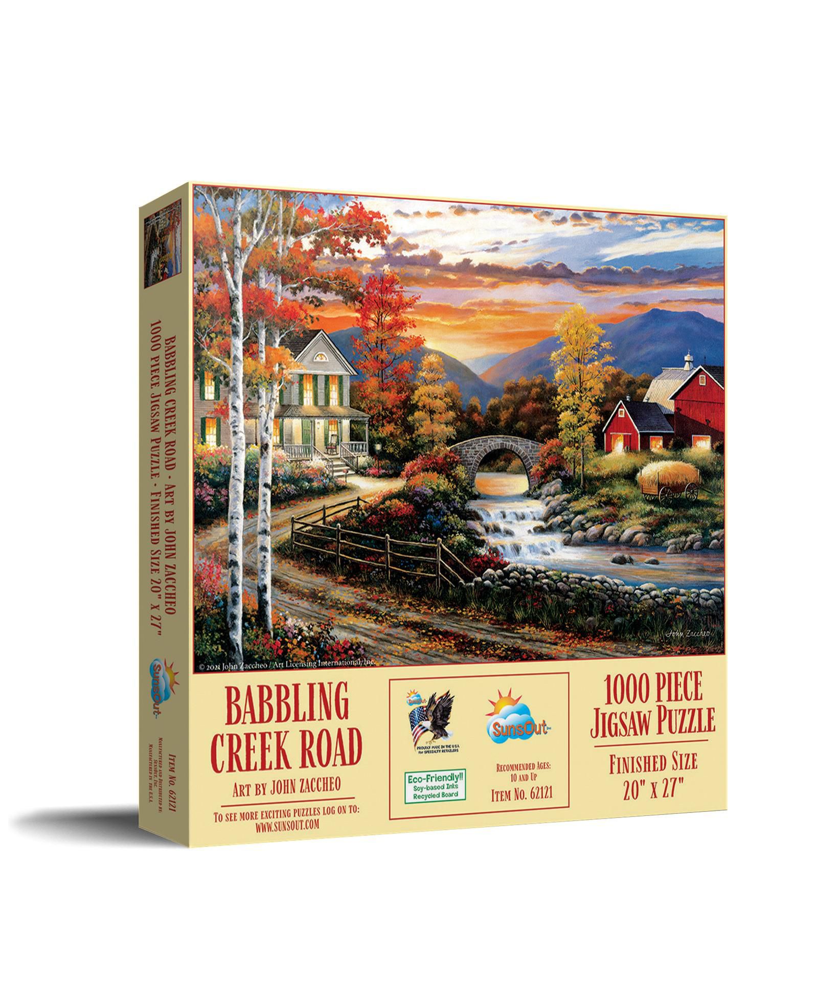 Sunsout Babbling Creek Road 1000 Piece Interlocking Jigsaw Puzzle, Ages 15+