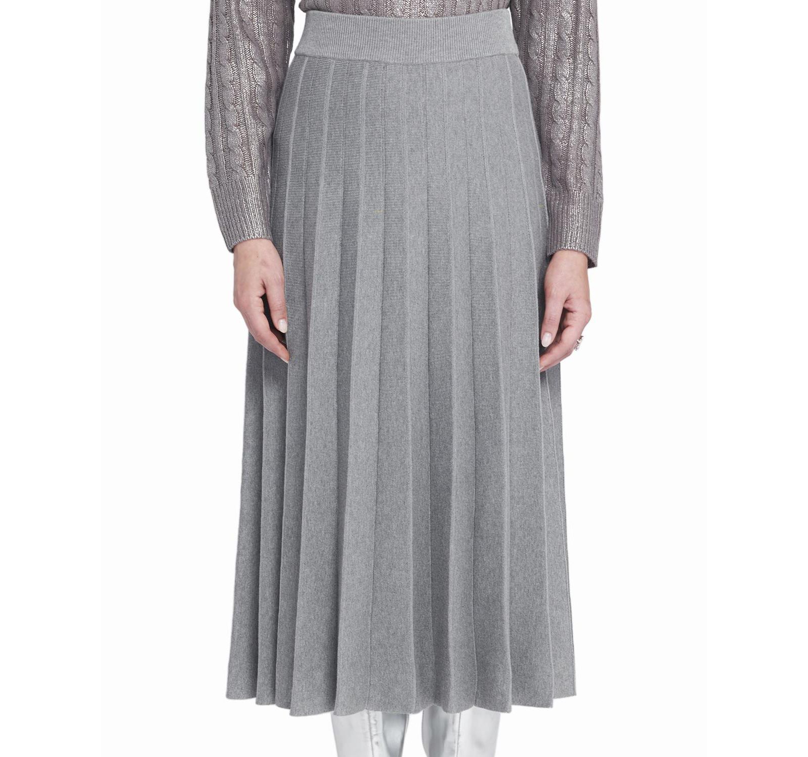 ELLE Collection Women's Pleated Sweater Skirt