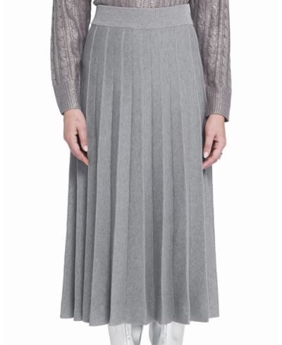 ELLE Collection Women's Pleated Sweater Skirt