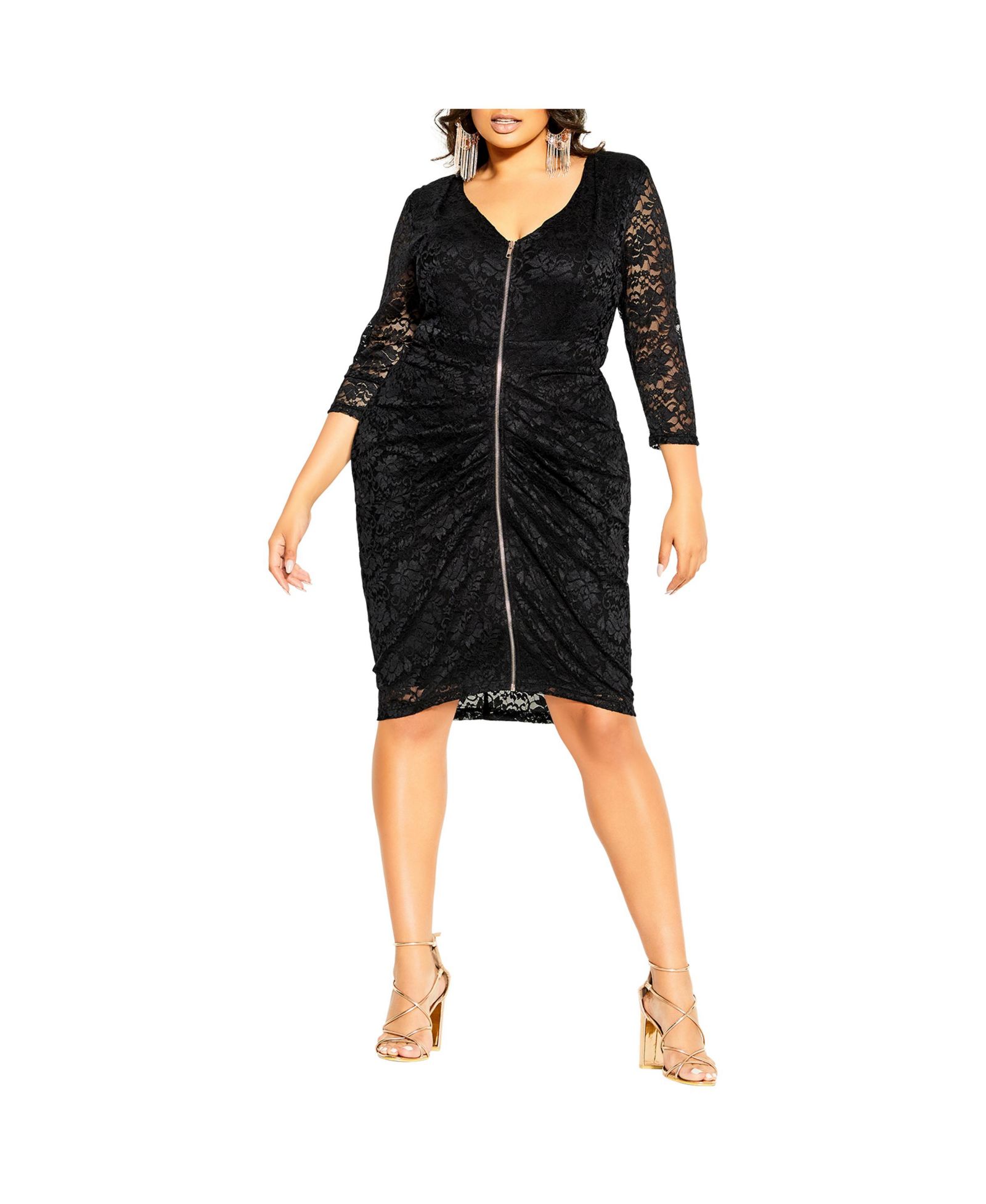 Платье CITY CHIC Plus Size Lacey Zip с молнией