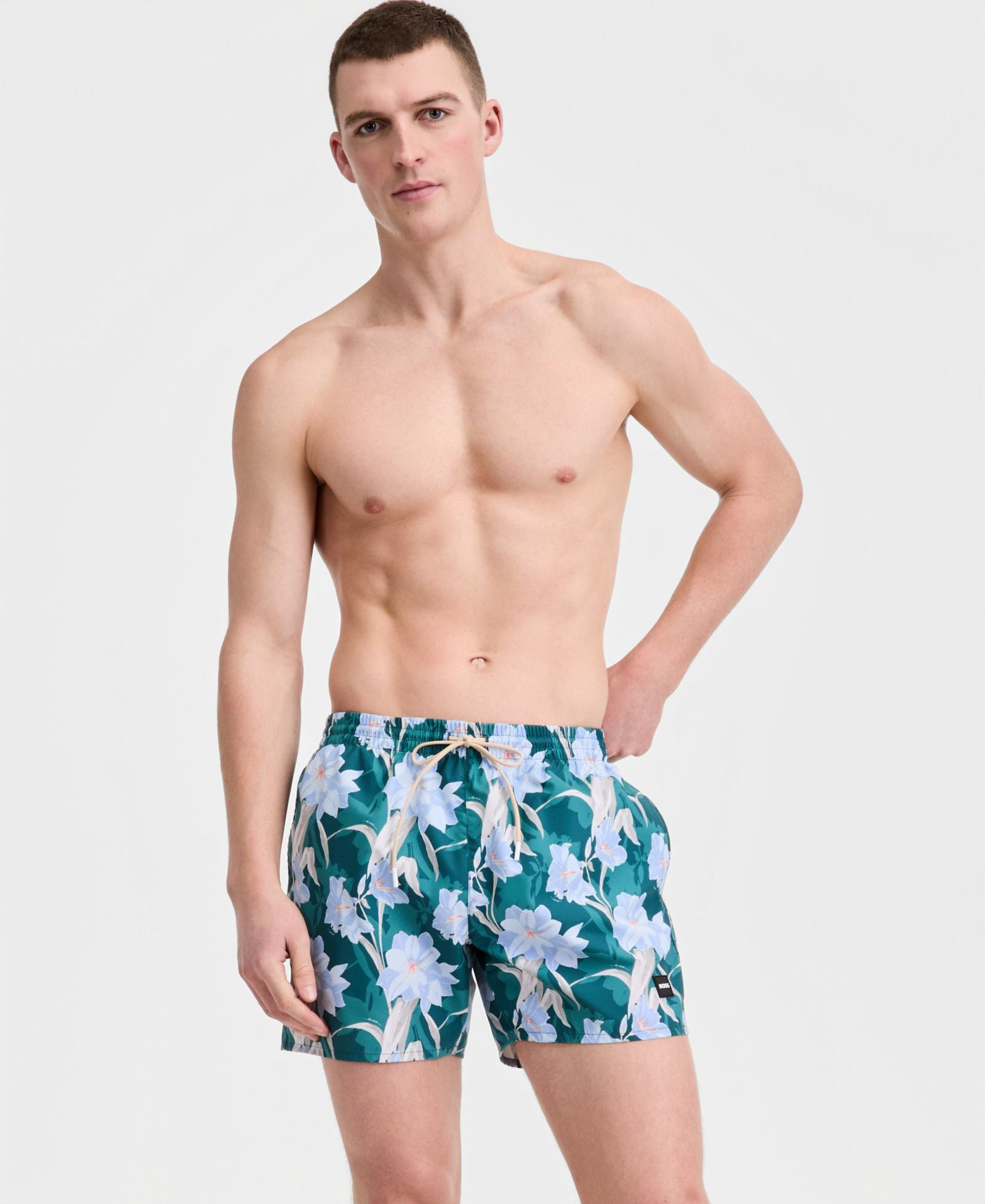 BOSS Hugo Boss Men's 5" Tropical Print Swim Trunks