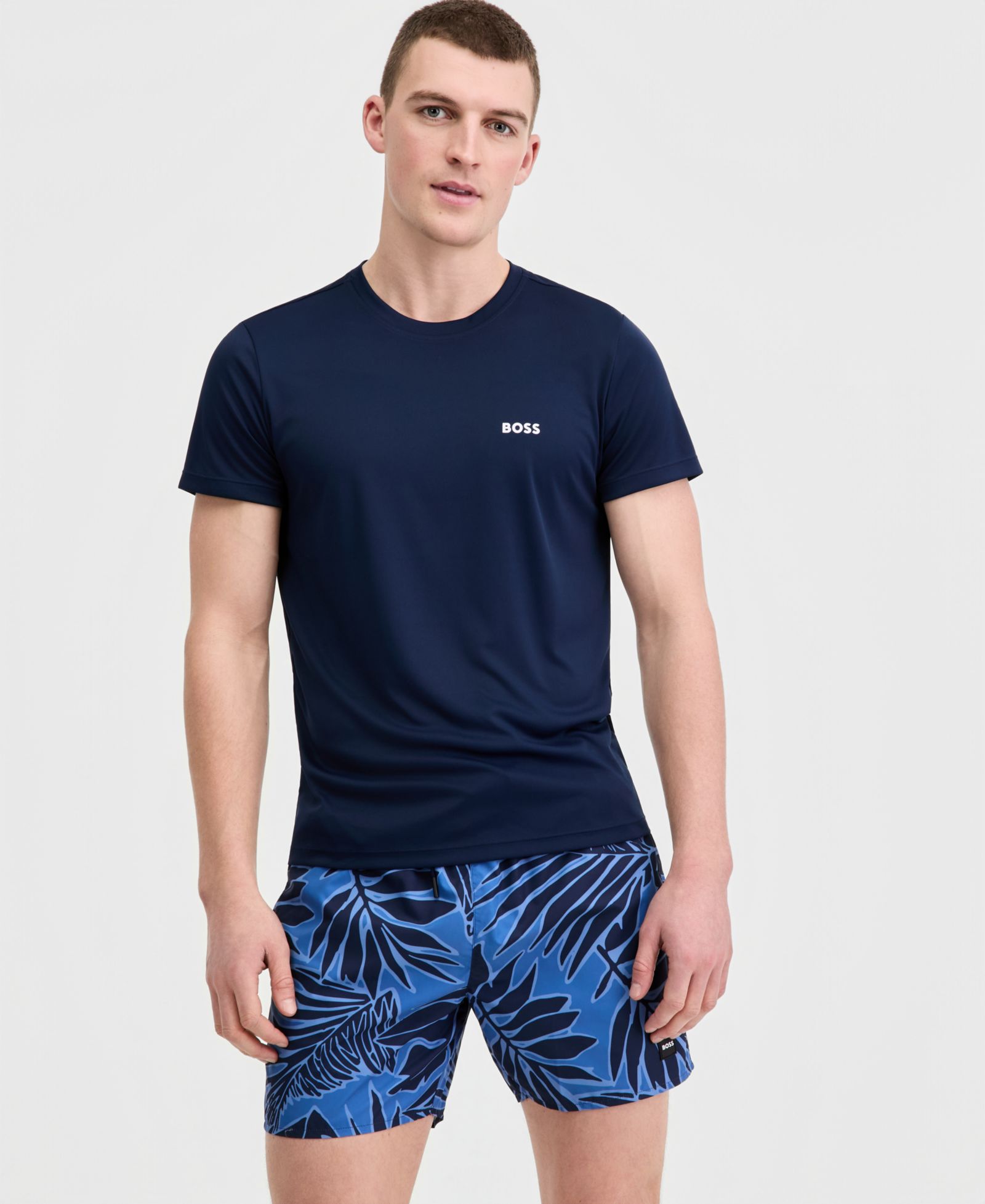 BOSS by Hugo Boss Men's Short-Sleeve Sun Protection Rashguard Swim Shirt